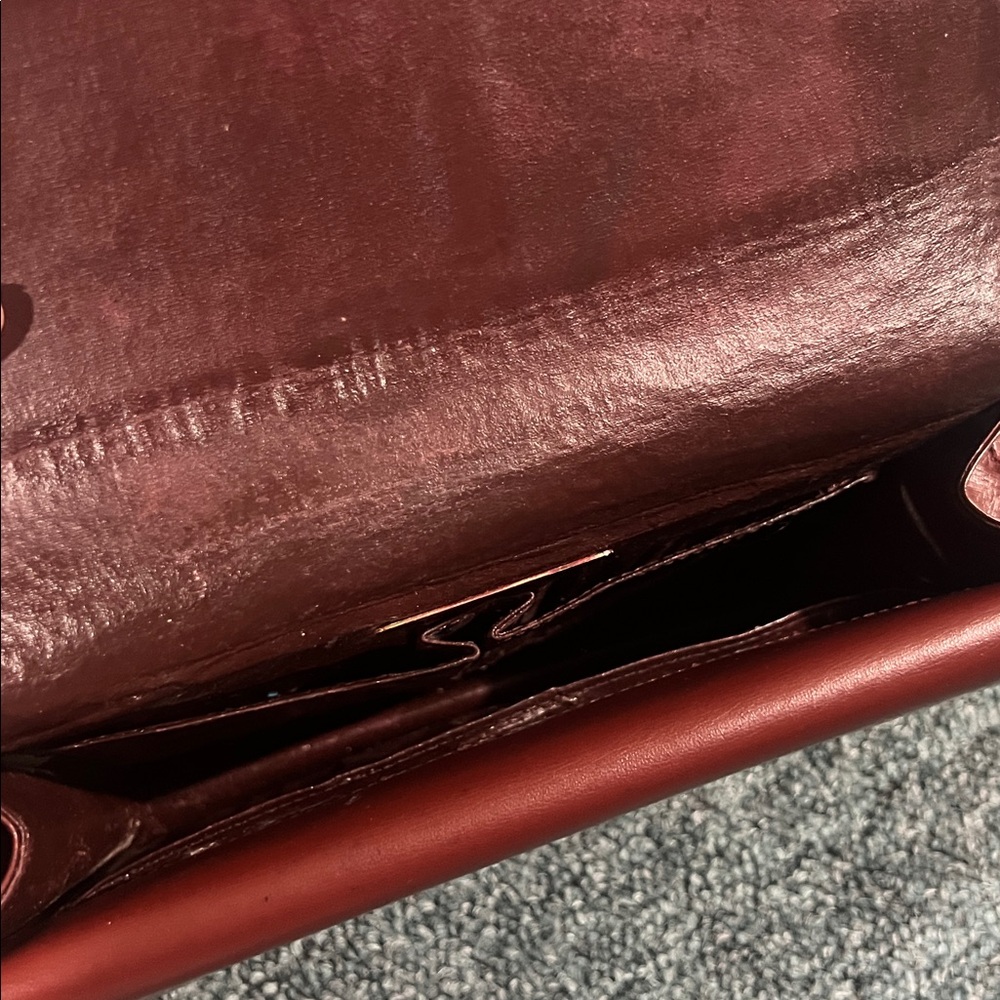 vintage Cartier Must de Cartier shoulder bag bordeaux leather gold-tone hardware - Picture 7 of 14